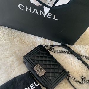 Jumbo Chanel bag in gold chain. DON'T wait on these. $5,500. All classics  on wait list.